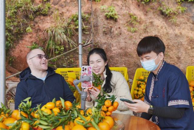 陈慧直播开启，她不时与外国友人卫斯理互动交流。卫斯理作为果园负责人朋友，这次与陈慧组成了临时“跨国组合”。&nbsp;&nbsp;