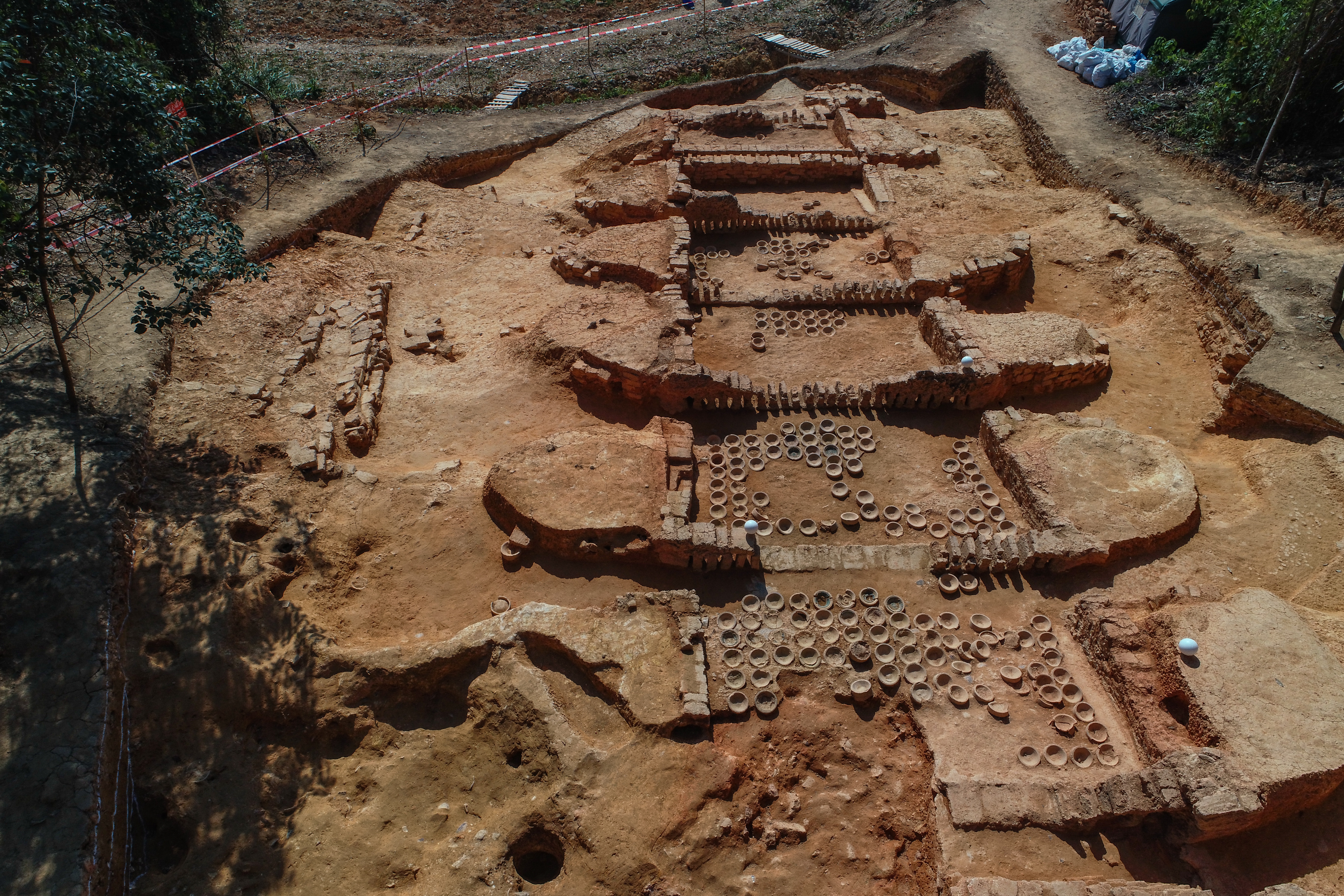 白马窑址群局部航拍图。 白马窑址群局部航拍图。