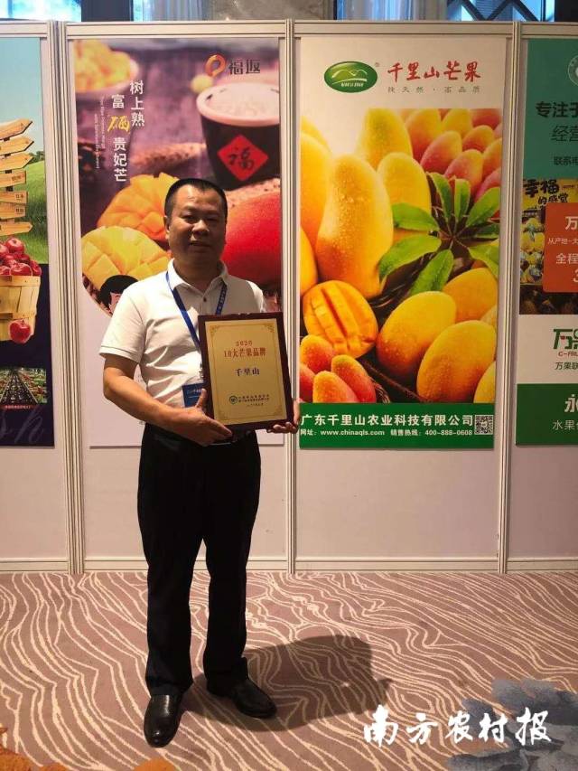 千里山获得“全国十大芒果品牌”荣誉称号  受访者供图