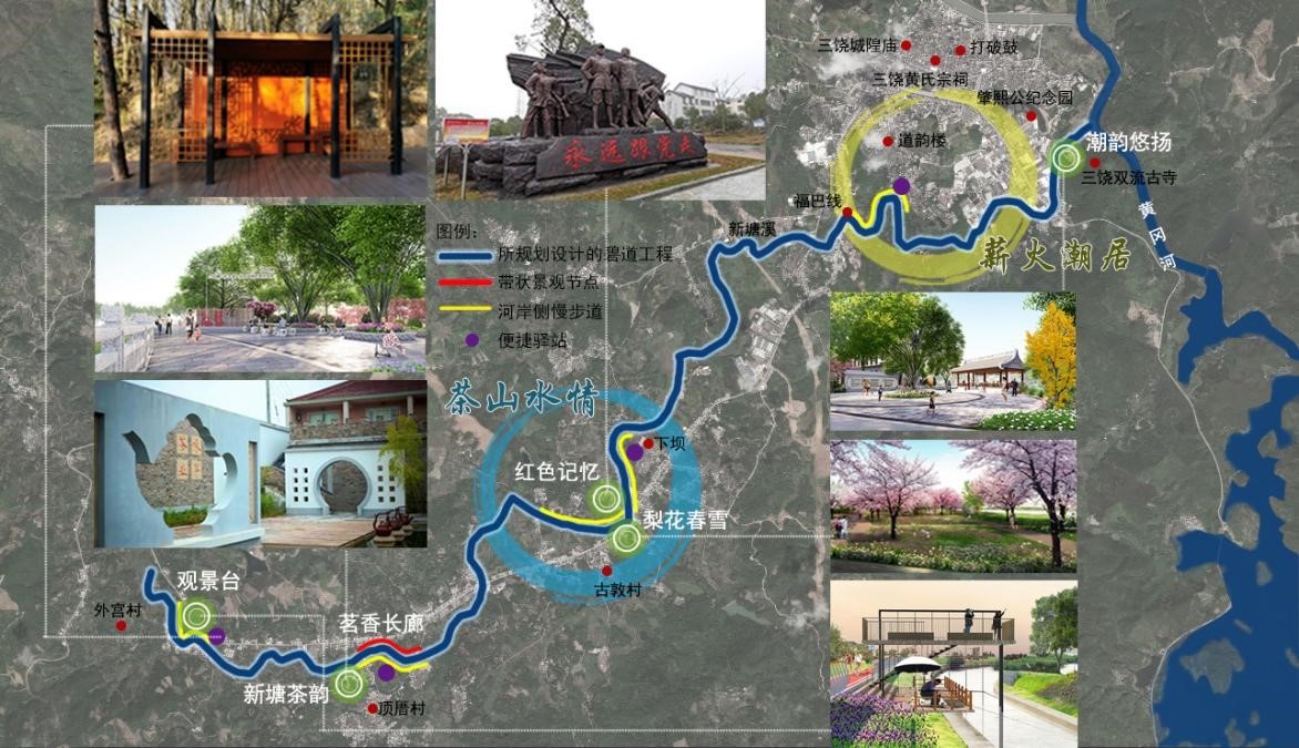 新塘溪流域平面布置图。