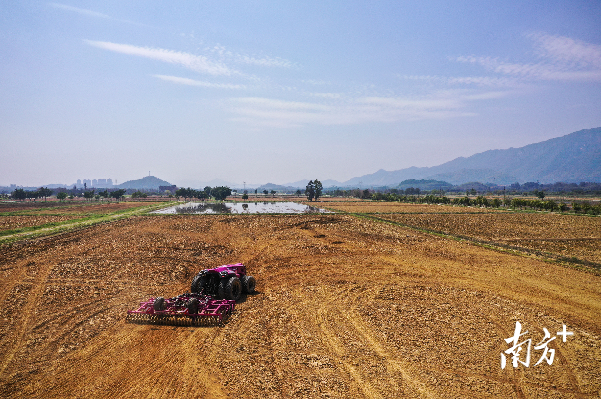 种水稻前，无人机完成全过程田间作业试验。姚佳烁 摄