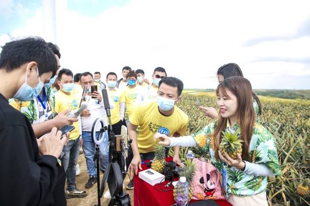 产业园战队带领学员田头为徐闻菠萝卖力打call。