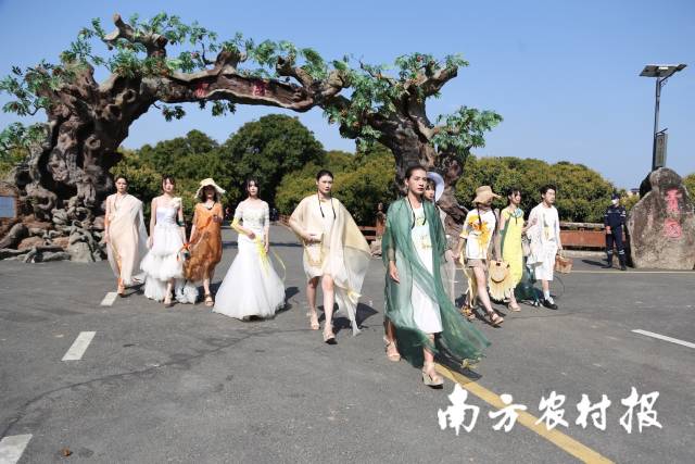 千年贡园门口上演一场时装秀