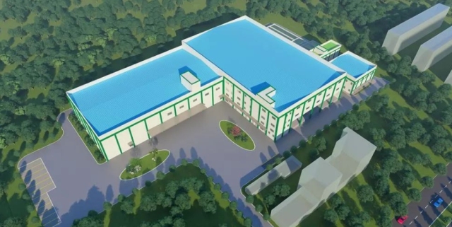 翁源县家禽省级现代农业产业园核心区项目——江丰家禽屠宰加工厂效果图。