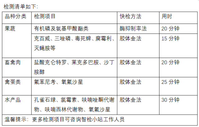 智检小站检测清单