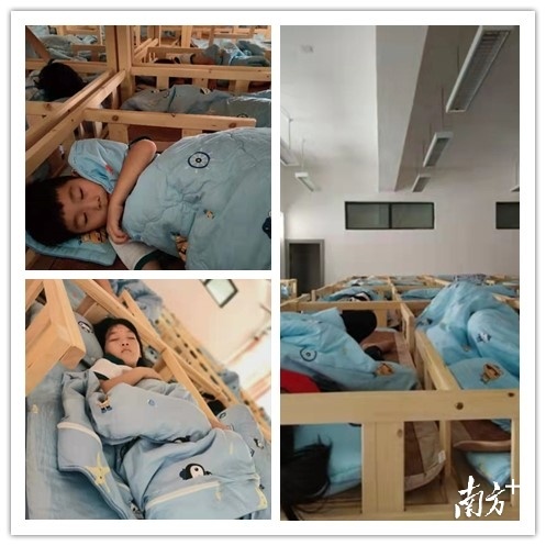 大良玉成小学学生在午睡。