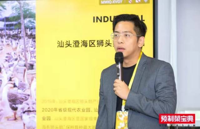 汕头市鹅品汇农业科技有限公司总经理张元铭为澄海狮头鹅预制菜打Call。