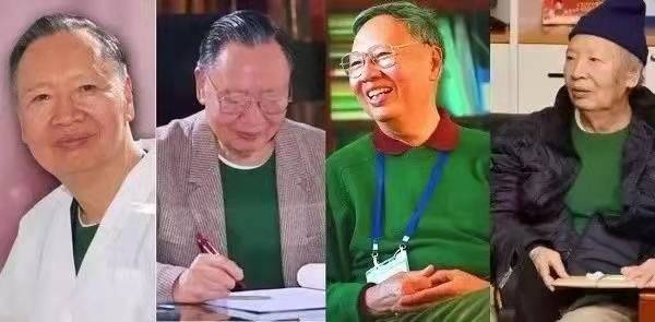 不同年份的老照片中，卢永根经常穿着同一件毛衣。