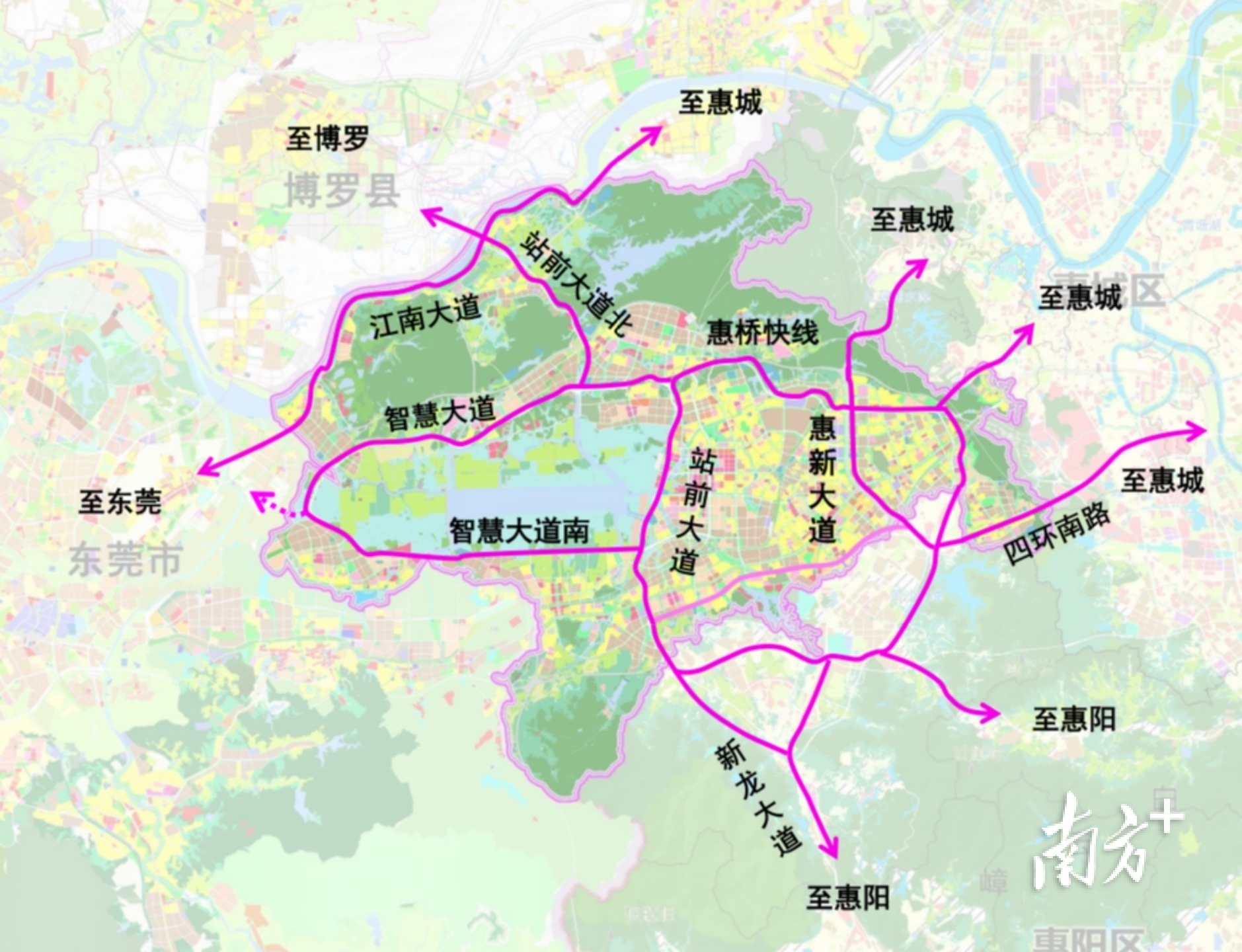 仲恺“一环八射”路网规划图 仲恺“一环八射”路网规划图