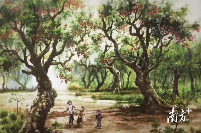  禄段古荔园画作，作者：刘晓光