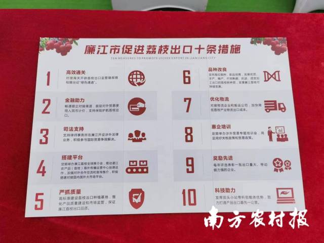 廉江市荔枝促進荔枝出口十條措施