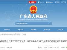 广东省进一步支持中小企业和个体工商户纾困发展若干政策措施
