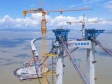深中通道伶仃洋大桥左幅主缆索股架设突破100根