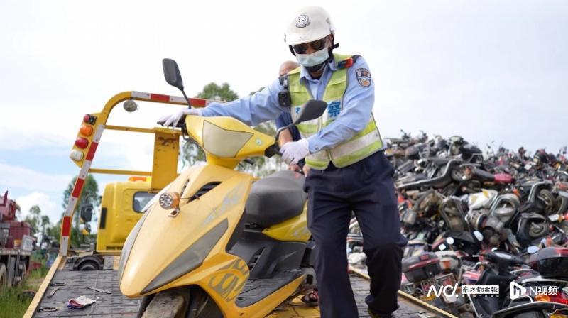 警方查获的鬼火摩托车