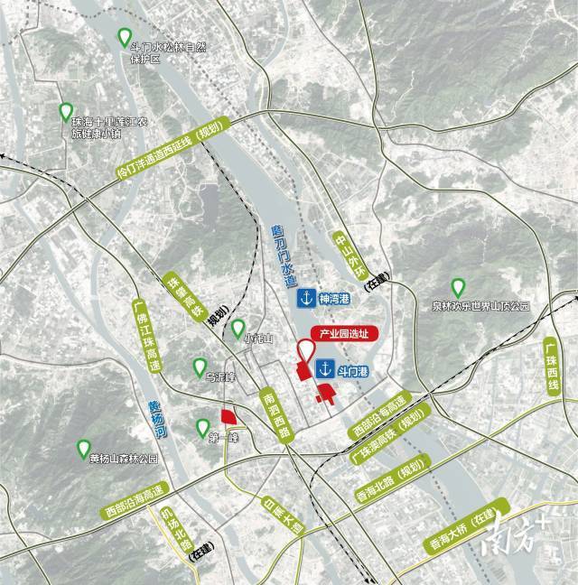 斗门区预制菜产业园选址图。