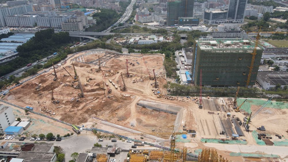 第三代半导体产业链重大项目施工现场。（深圳市重投天科半导体有限公司供图，无人机拍摄）