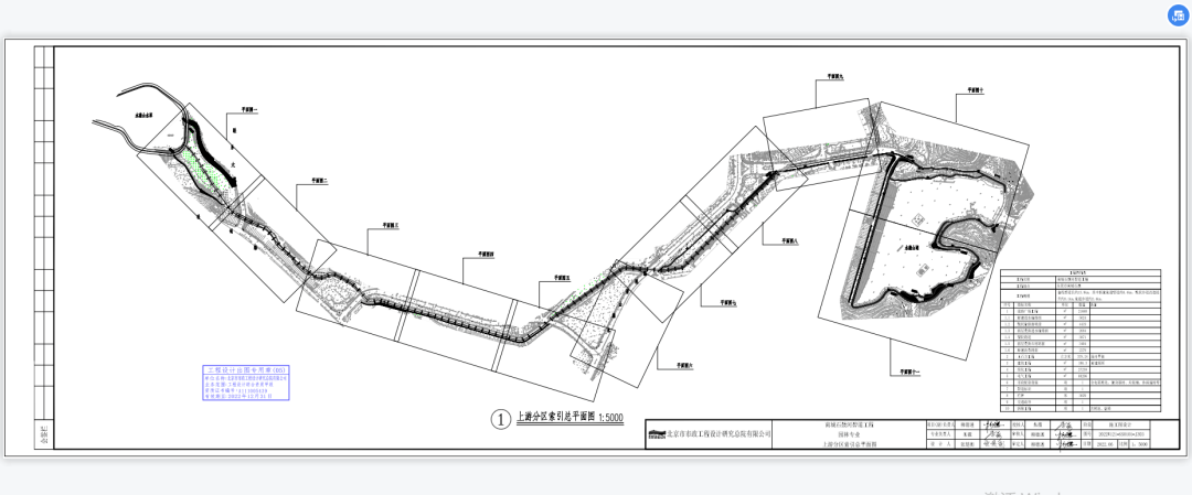 南城石鼓河碧道上游分区索引总平面图