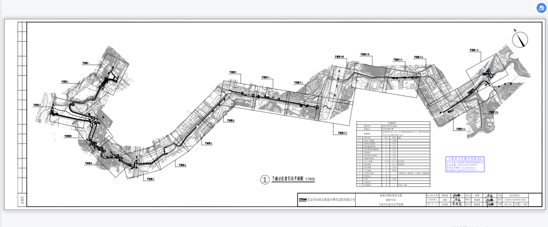 南城石鼓河碧道下游分区索引总平面图