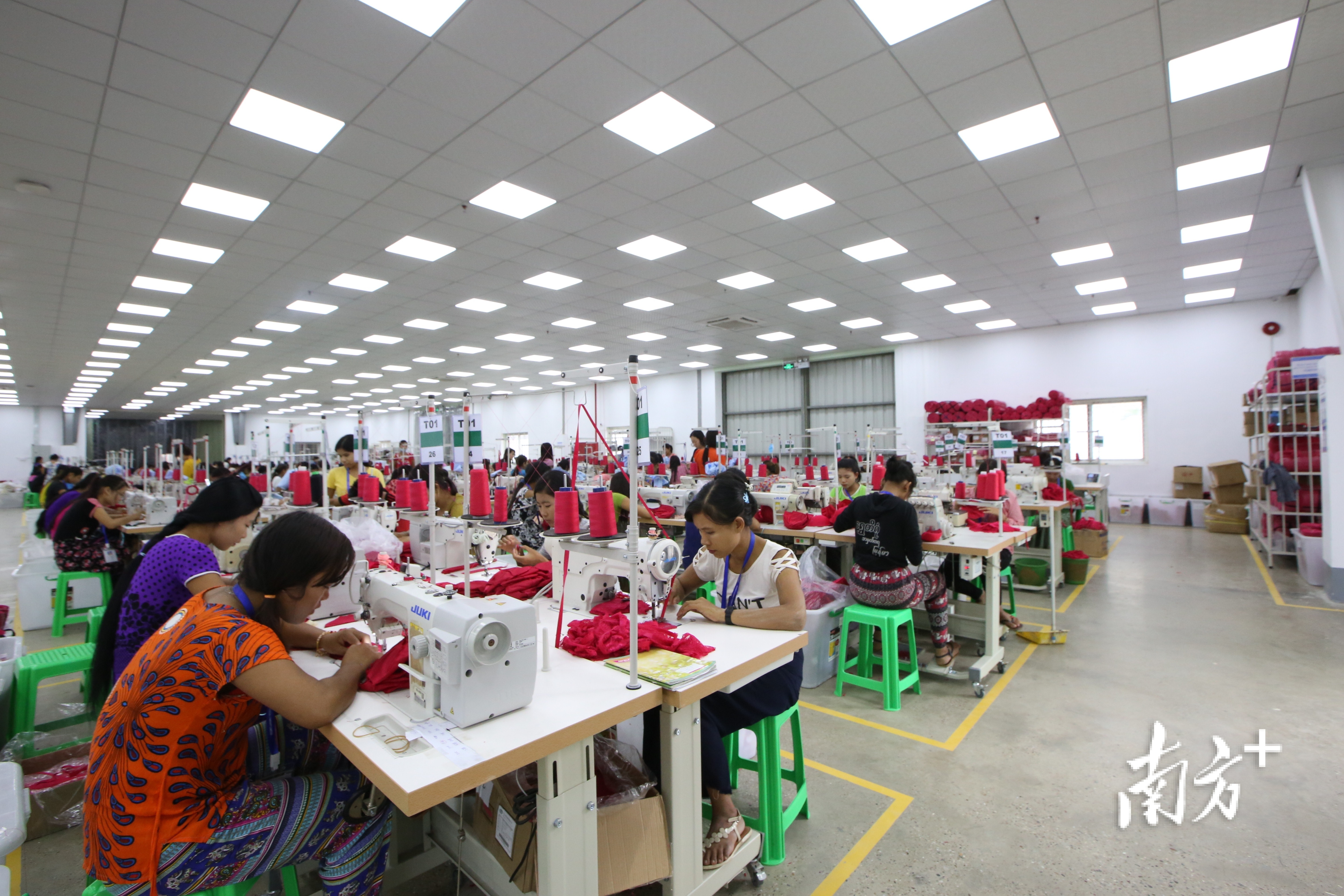 标美缅甸工厂的车间一角。企业供图 标美缅甸工厂的车间一角。企业供图