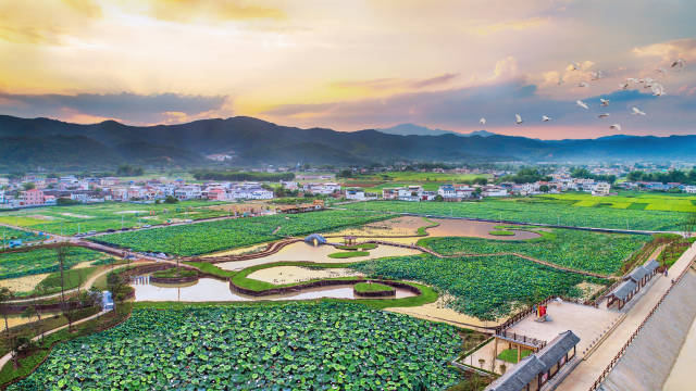梅州市蕉岭县省级新农村示范片主体村之一九岭村风景如画。 梅州市蕉岭县省级新农村示范片主体村之一九岭村风景如画。