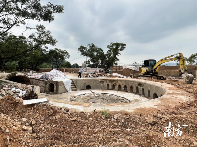 蛇头湾炮台修缮工程现场。