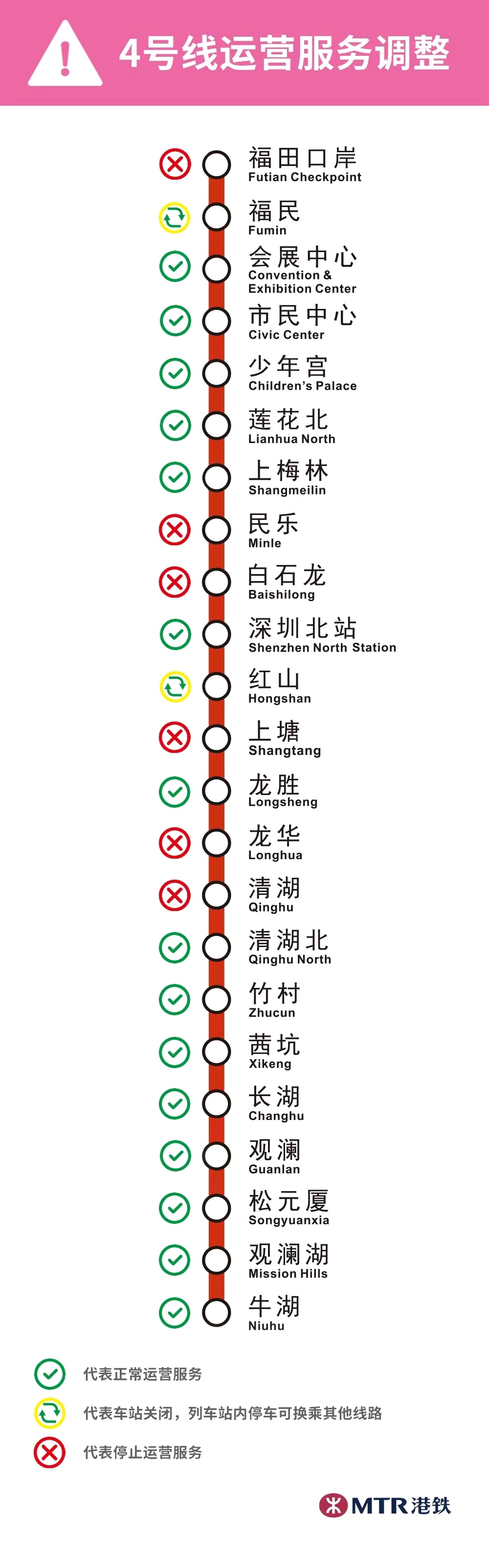 9月7日起16个深圳地铁站恢复正常运行