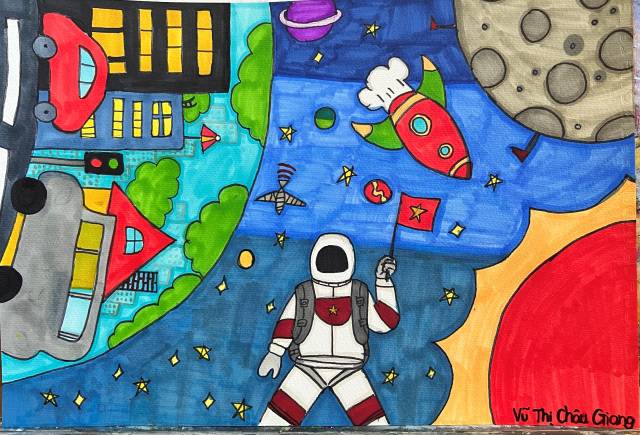 《我的梦想》 绘画者:越南 武氏珠江 10岁