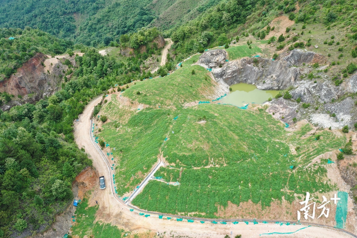 翁源县周陂镇礤下村瓷土废弃矿治理后一览。翁源县自然资源局供图