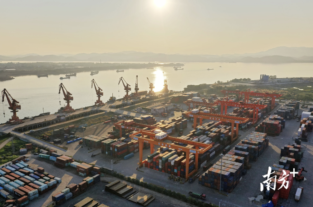 2021年,佛山外贸进出口总额6160.74亿元,首破6000亿元大关。图为顺德新港。 南方+ 戴嘉信 拍摄 2021年,佛山外贸进出口总额6160.74亿元,首破6000亿元大关。图为顺德新港。 南方+ 戴嘉信 拍摄