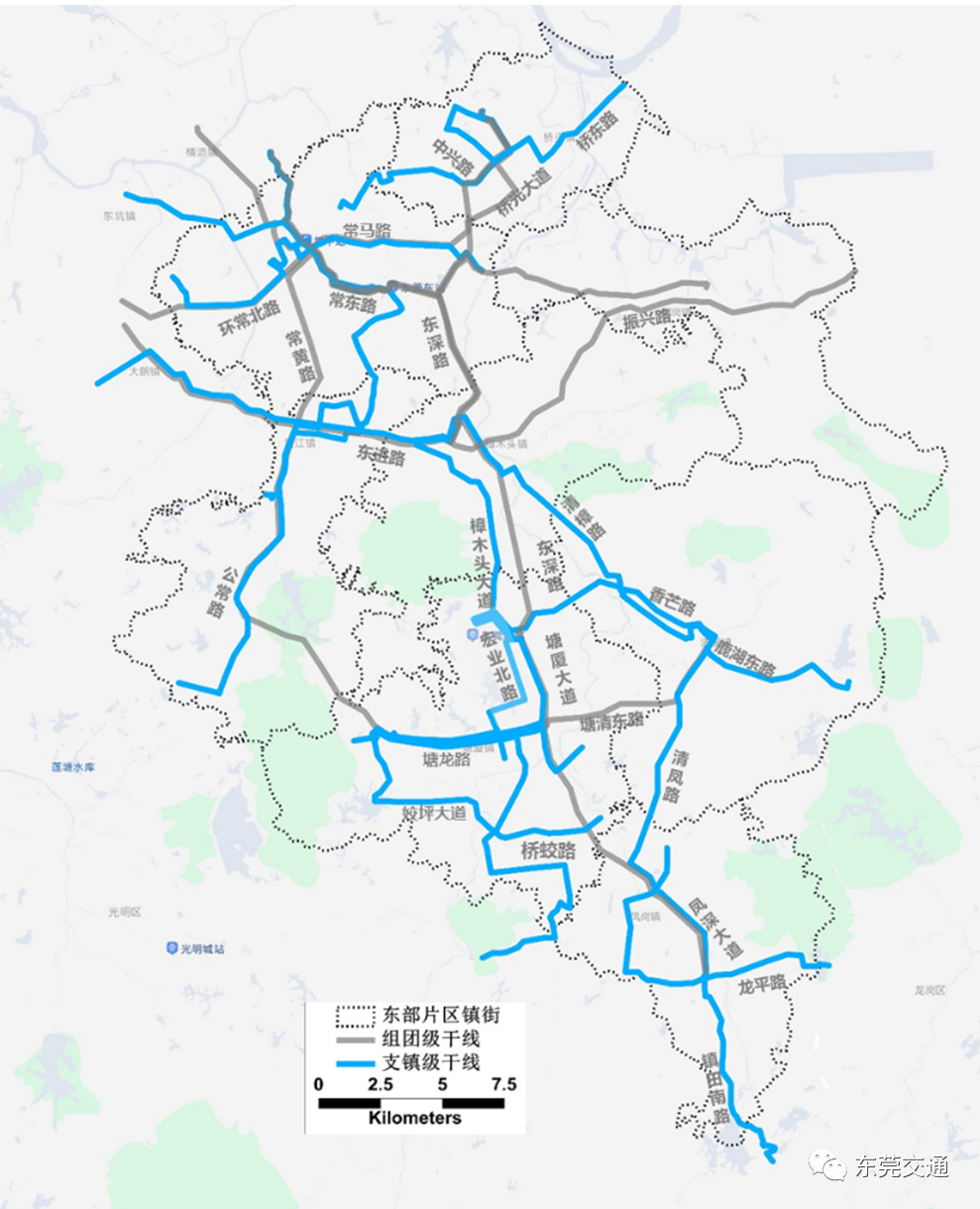 △东部片区27条走廊干线分布图 △东部片区27条走廊干线分布图