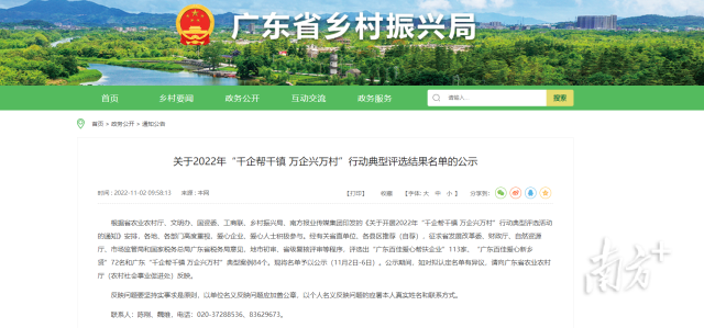 2022年“千企帮千镇 万企兴万村”行动典型评选结果名单公示