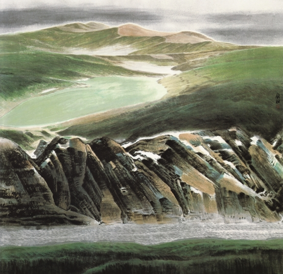 《山上水为镜,山下水为带》 123x123cm 许钦松