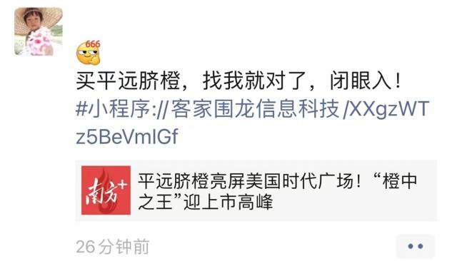 柑橘圈社交平台截图  受访者供图