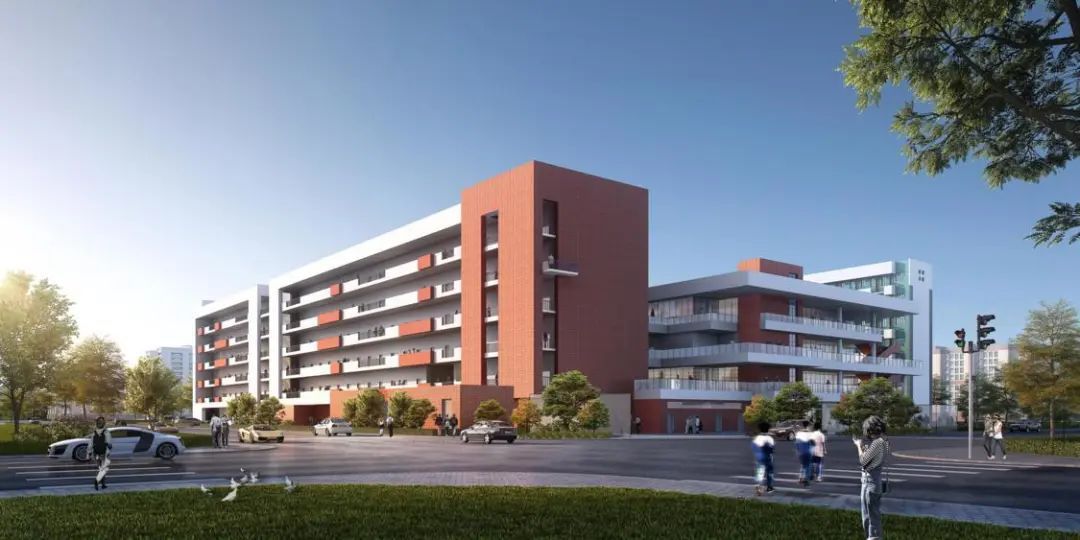 新食堂、宿舍楼西北角效果图 新食堂、宿舍楼西北角效果图