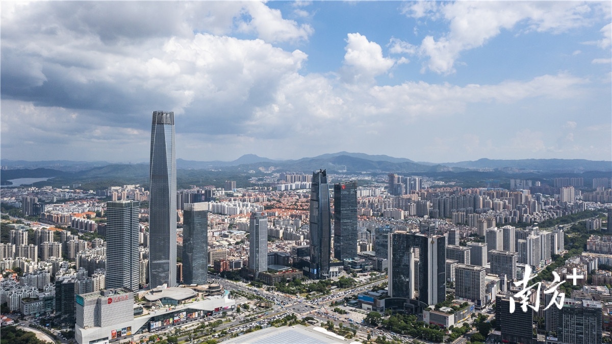 东莞中心城区航拍图。