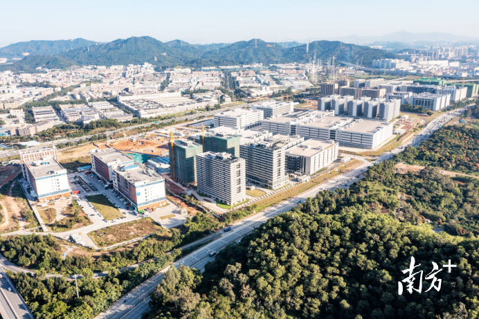 临深新一代电子信息产业基地凤凰岗板块一期建设实况。受访者供图