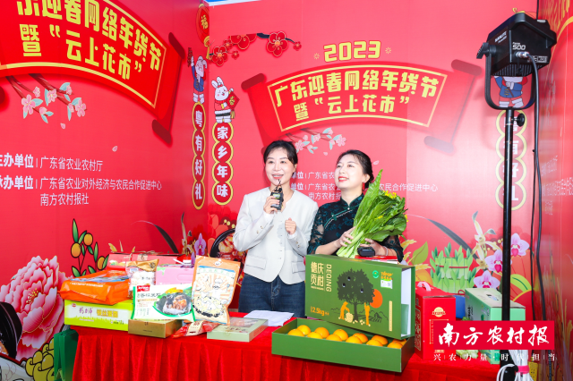 连州菜心代言人朱朱（右）正在直播 