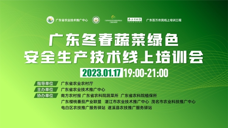 抓冬种谋春耕！广东冬春蔬菜绿色安全生产技术培训班开班了