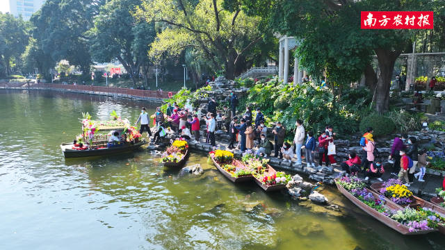 水上花市在荔湾湖公园举办。