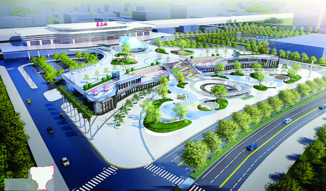 广汕铁路惠东站站前广场效果图。惠州日报记者洪鹊儿 翻拍