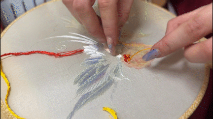 "打籽针"针法示例.