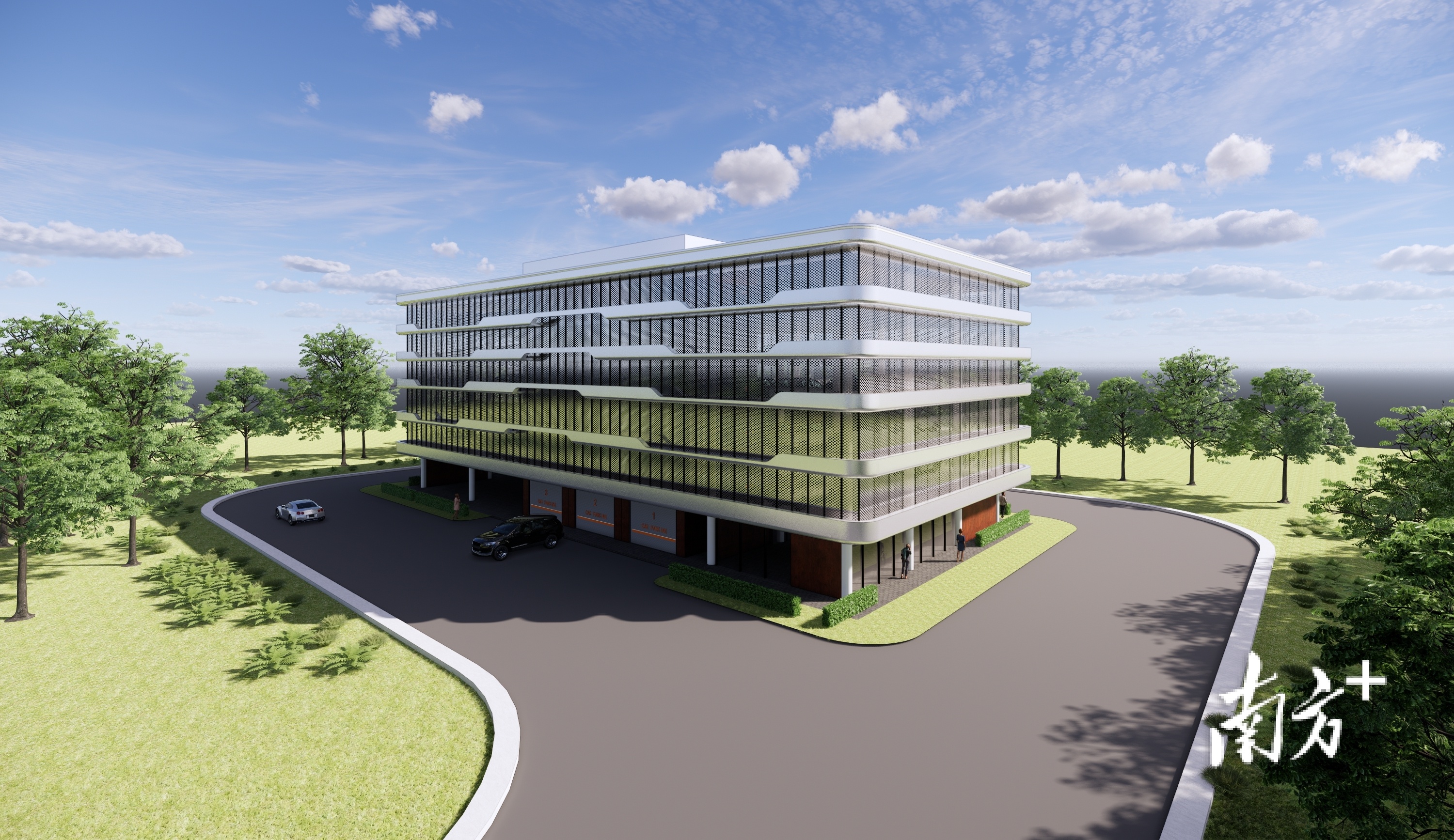 伦教街道伦宣路6号立体停车库建成效果图.