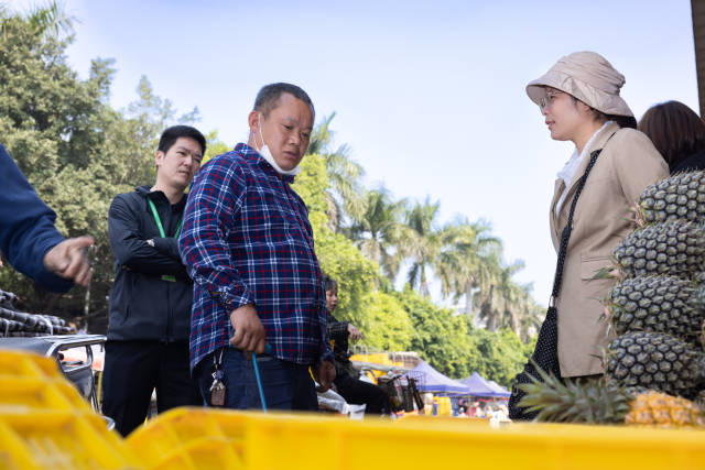 生意談好后,，就進(jìn)入打包、裝車階段,，再由采購商們把廣東菠蘿發(fā)往全國各地,。