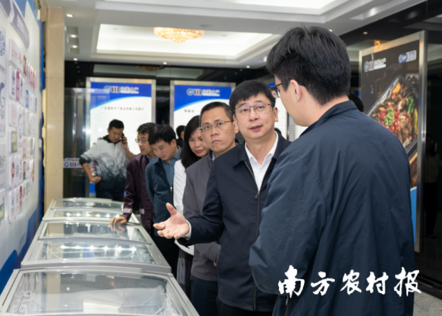 三江县代表团调研广东国美水产食品有限公司。