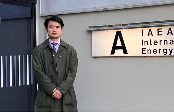 邹尧磊在国际原子能机构。图片来源：微信公众号“中大招生”