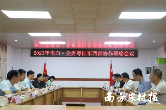 2023年电白·金秀粤桂东西部协作联席会议现场。
