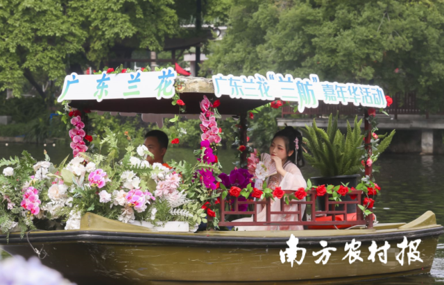 廣東蘭花“蘭舫”巡游荔灣湖,。