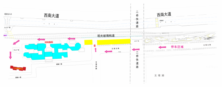 文塔公园停车指引图。