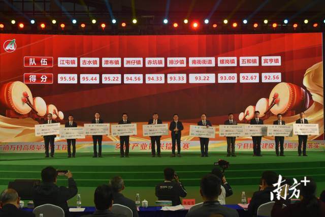 江屯镇、古水镇、潭布镇、洲仔镇、赤坑镇、排沙镇、南街街道、螺岗镇、五和镇、宾亨镇等10个镇的项目被评为广宁县2023年十大“一镇一业”示范项目