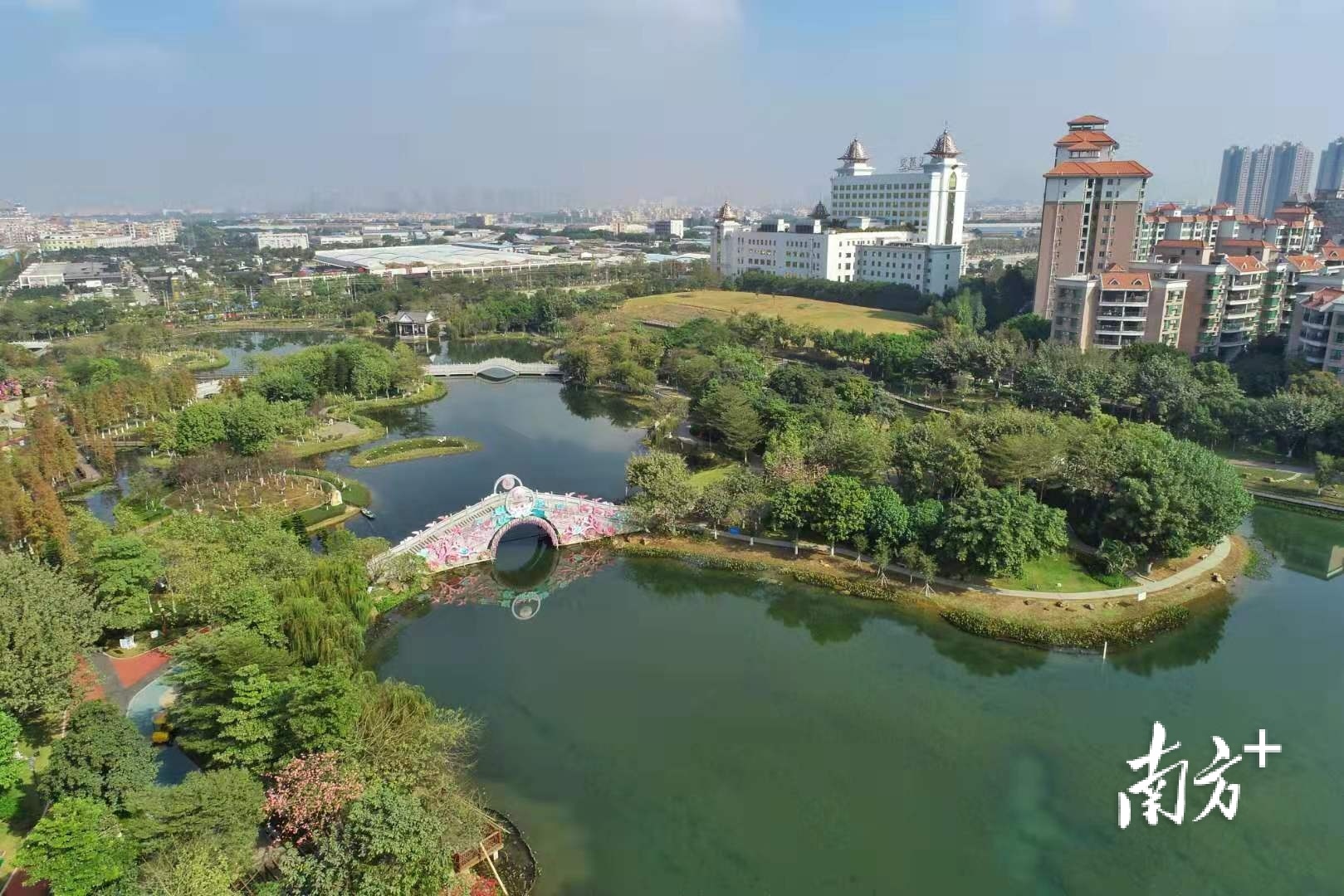 映月湖公园。南方+记者 戴嘉信 摄